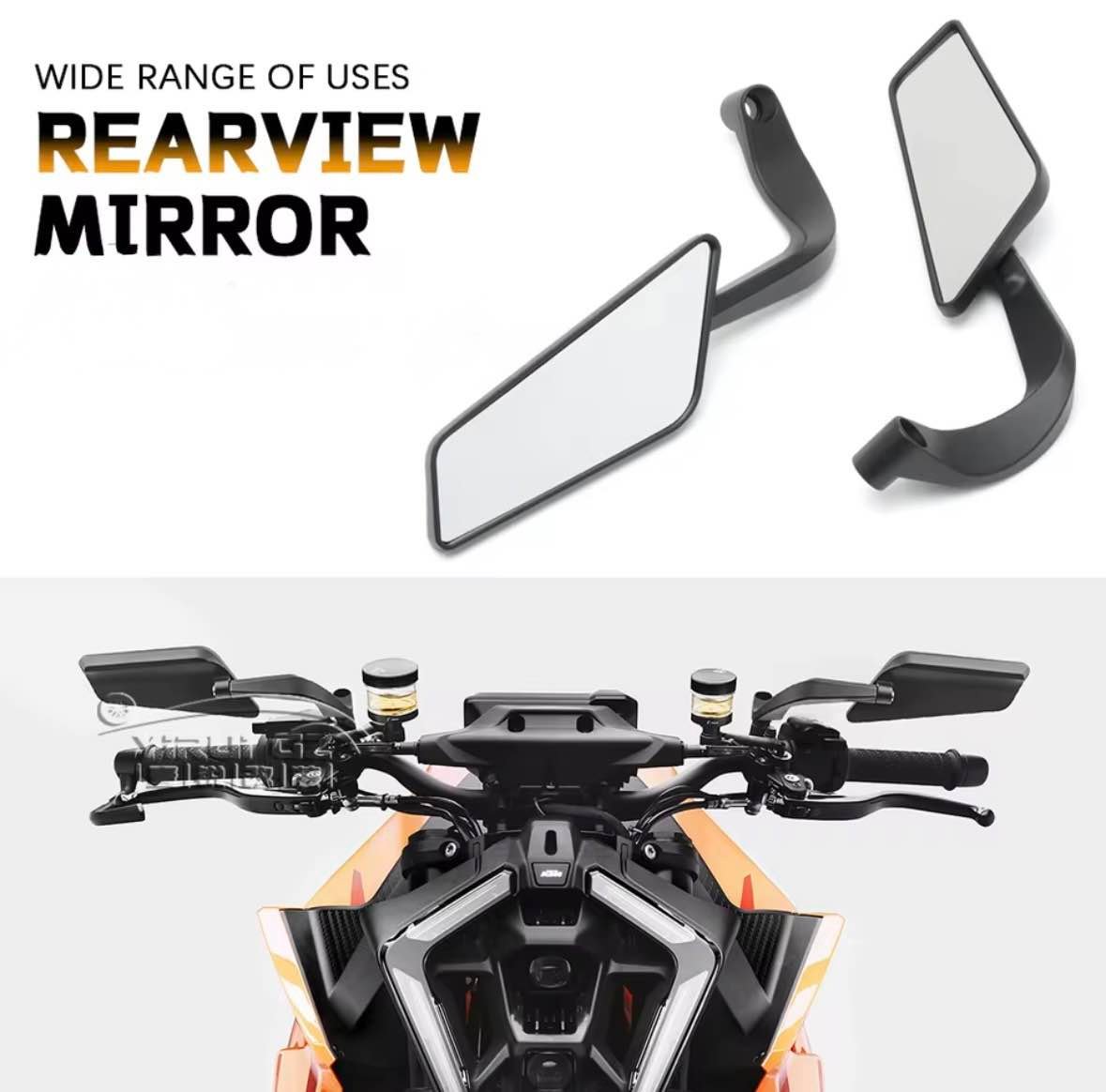 Universal Aerodynamic Wind Wing Adjustable Motorcycle Mirrors (Pair)