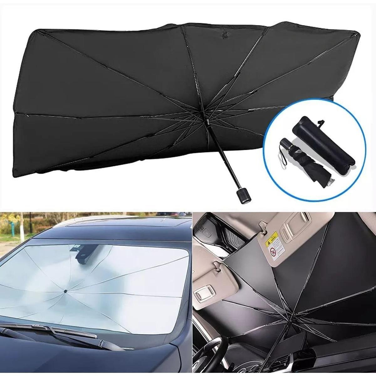 Foldable Car Windshield Sunshade Umbrella – UV Protection Heat Shield for Front Glass