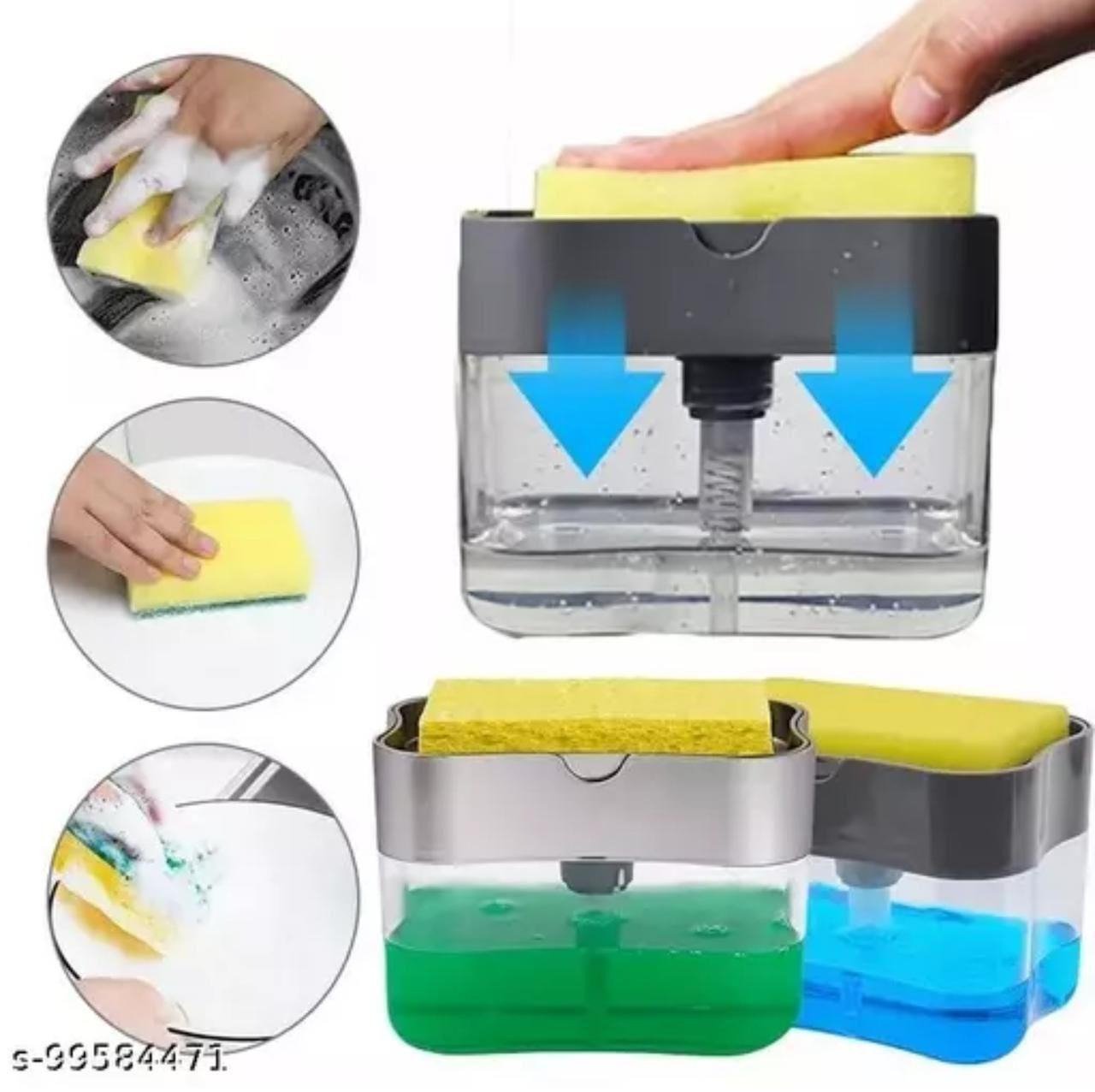 2-in-1 Soap Pump & Sponge Caddy Dispenser (Without Sponge)