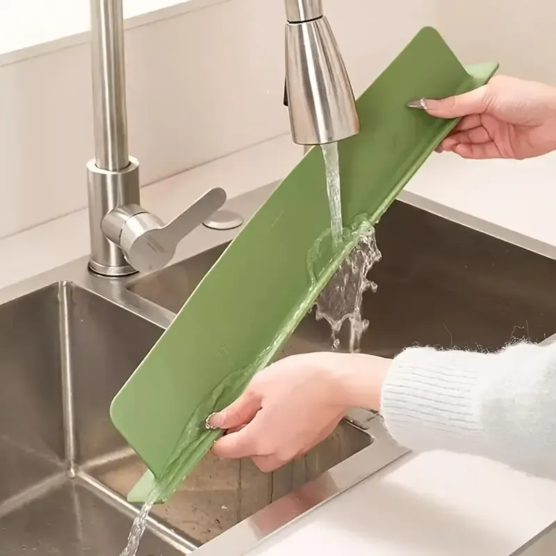 Silicone Sink Splash Guard with Double Suction Cups – 15 Inch (Random Color)