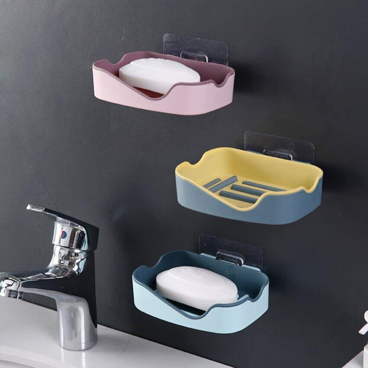 Wall Mounted Soap Dish Holder – Waterproof Soap Bar Rack for Bathroom, Kitchen & Shower