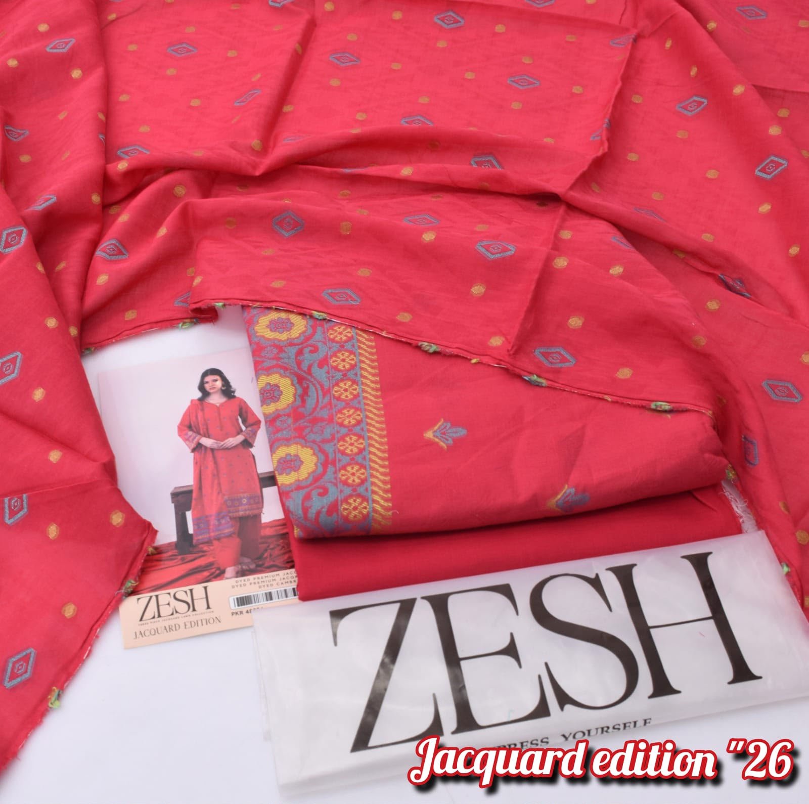 ZESH Lawn 2026 Original 3-Piece Printed & Jacquard Collection